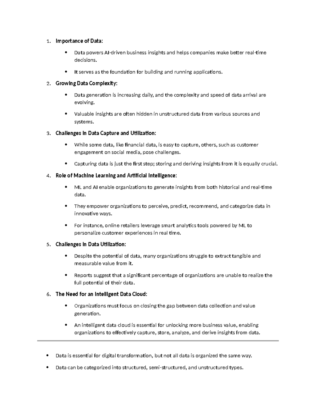 CDL 2 - Google Cloud Digital Leader - 1. Importance of Data: Data ...