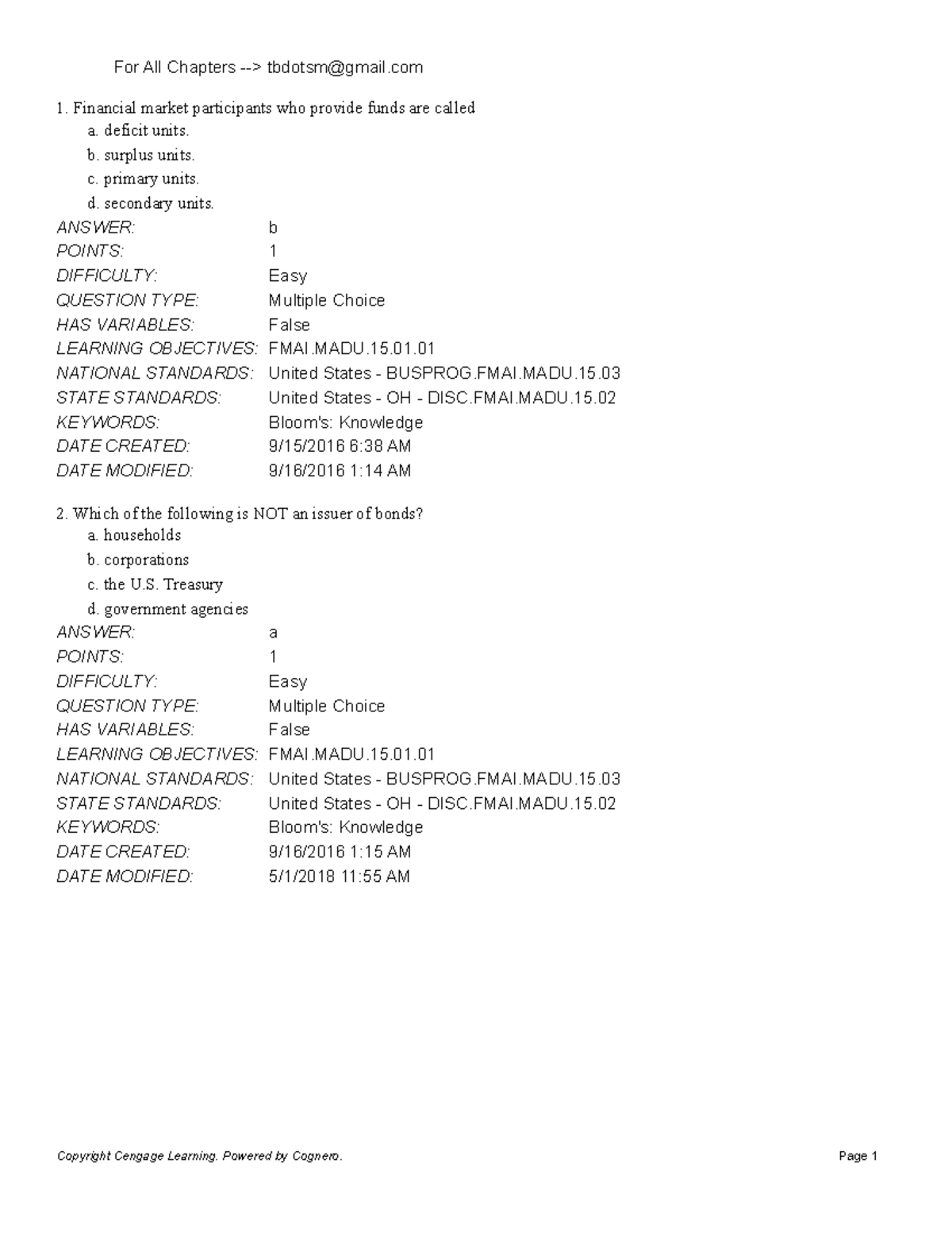 Solutions and Test Bank For Financial Markets & Institutions 13th Edition By Jeff Madura