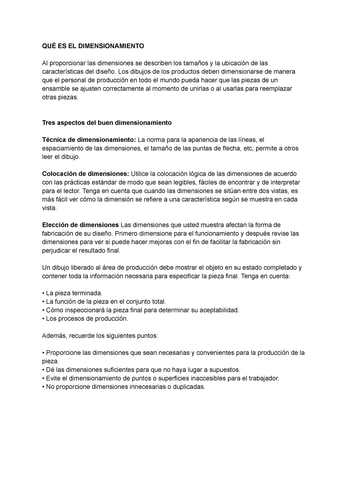 Dimensionamiento - Tareas - QUÉ ES EL DIMENSIONAMIENTO Al Proporcionar ...