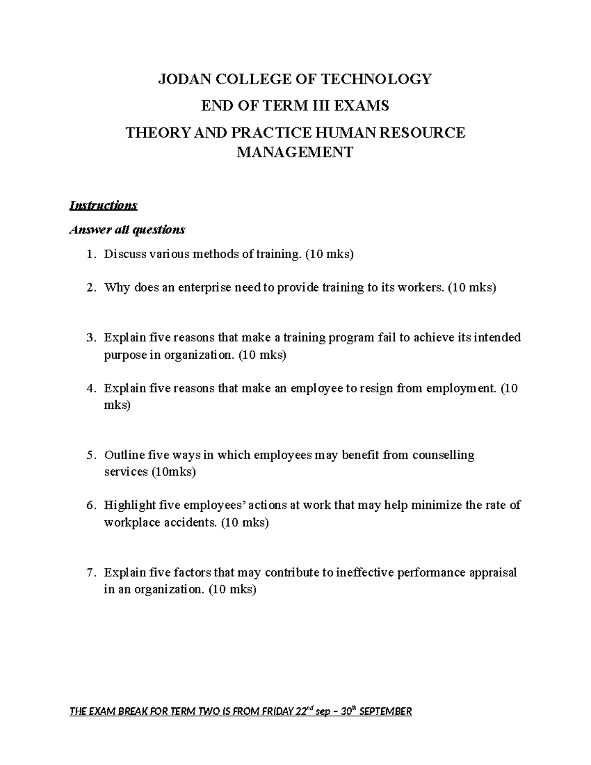 Theory AND Practice OF Human Resource Management - JODAN COLLEGE OF ...