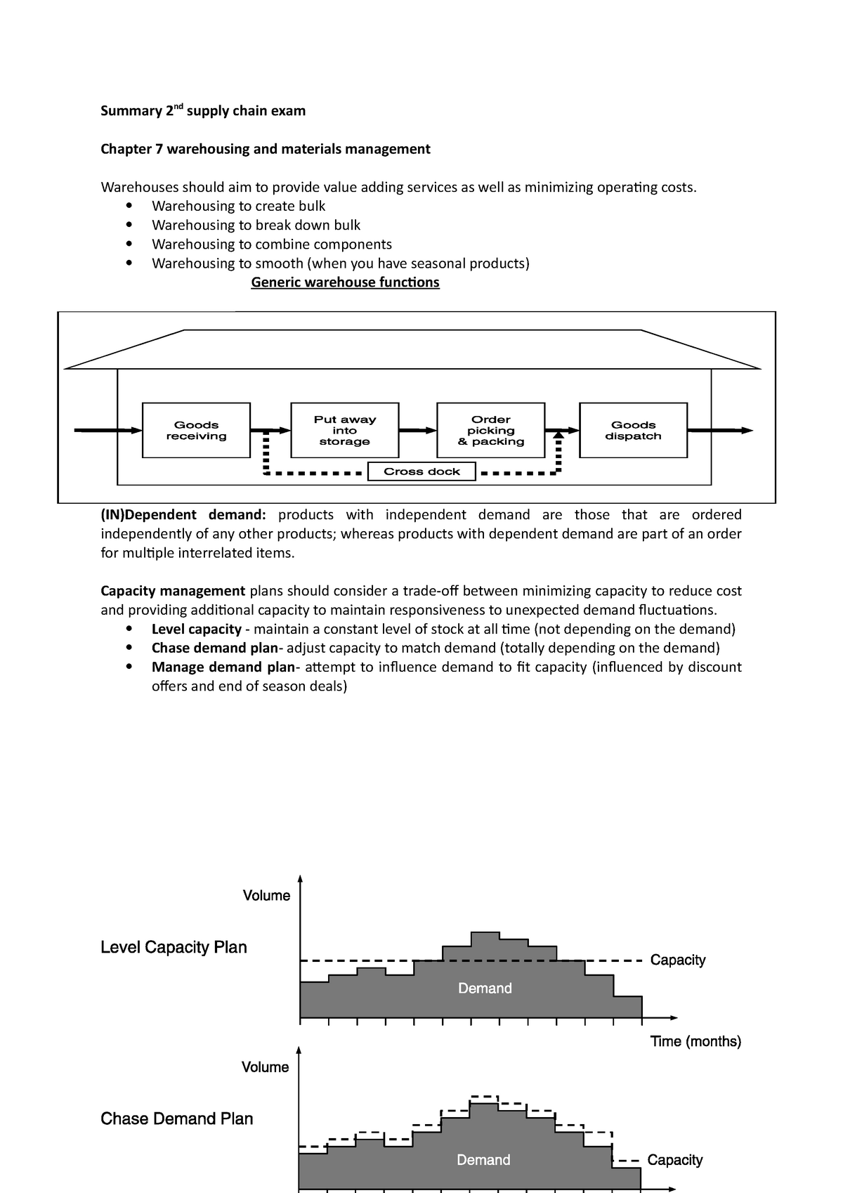 Summary 2nd Supply Chain Exam Summary 2nd Supply Chain Exam Chapter 7 Warehousing And Materials Studeersnel