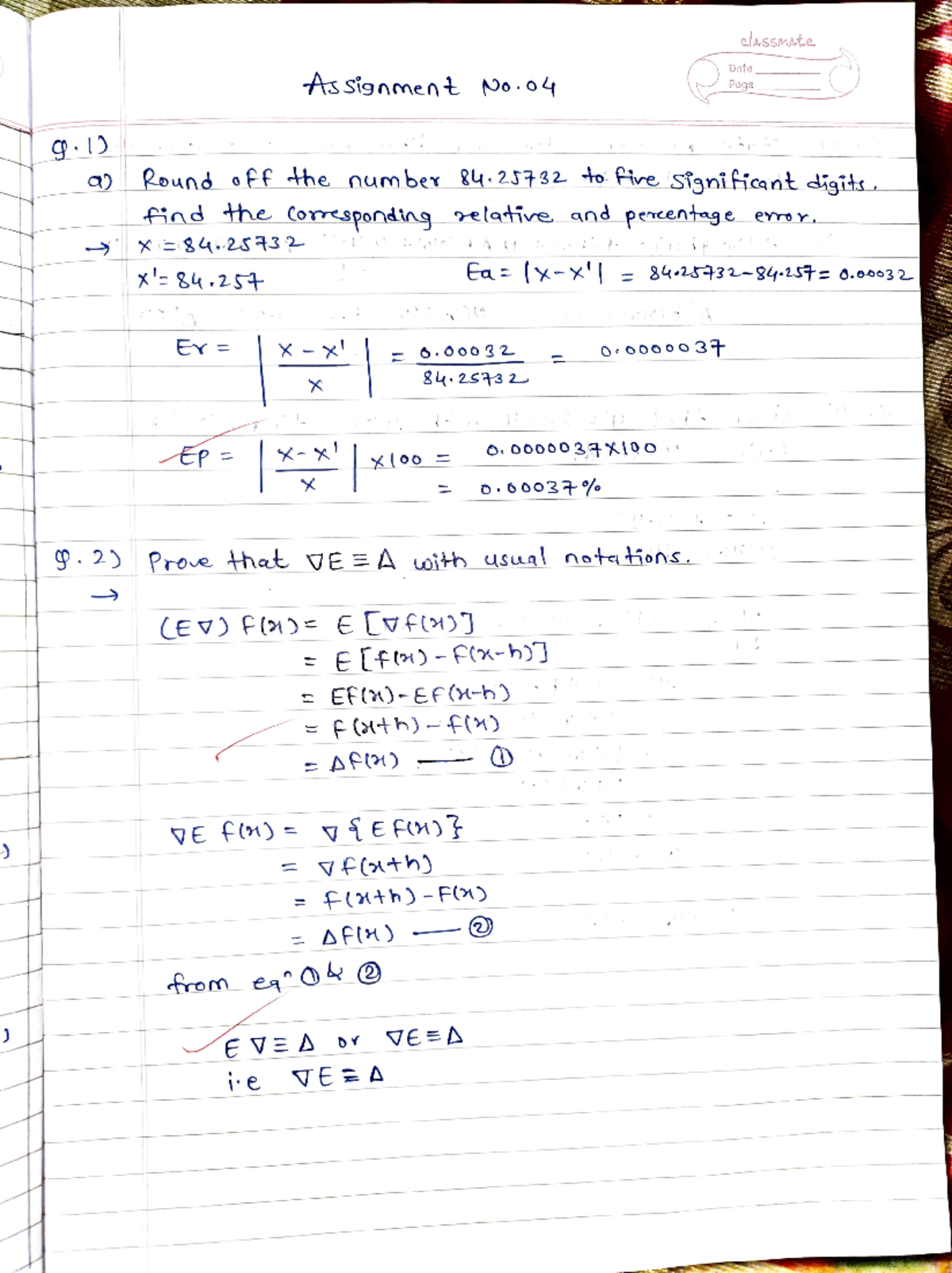 R.no.22, M2, Assign no - classmate Date Assignment No Page 9) a) Round ...