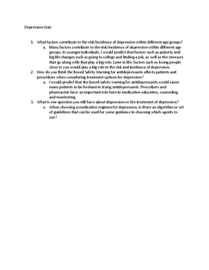 Depression Case - Week 6: Depression 10/11/ Case: Grace Harkin EHRGo ...