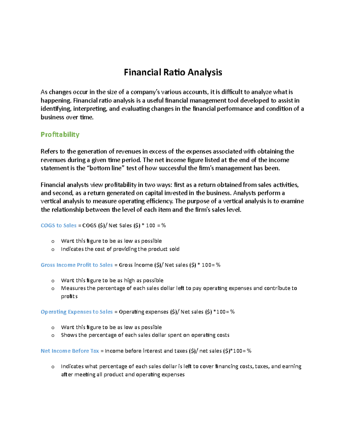 Financial Ratio Analysis - Financial Ratio Analysis Is A Useful ...