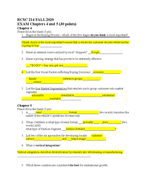 RCSC 214 Assignment #1 - Retailing and Consumer Sciences RCSC 214 ...