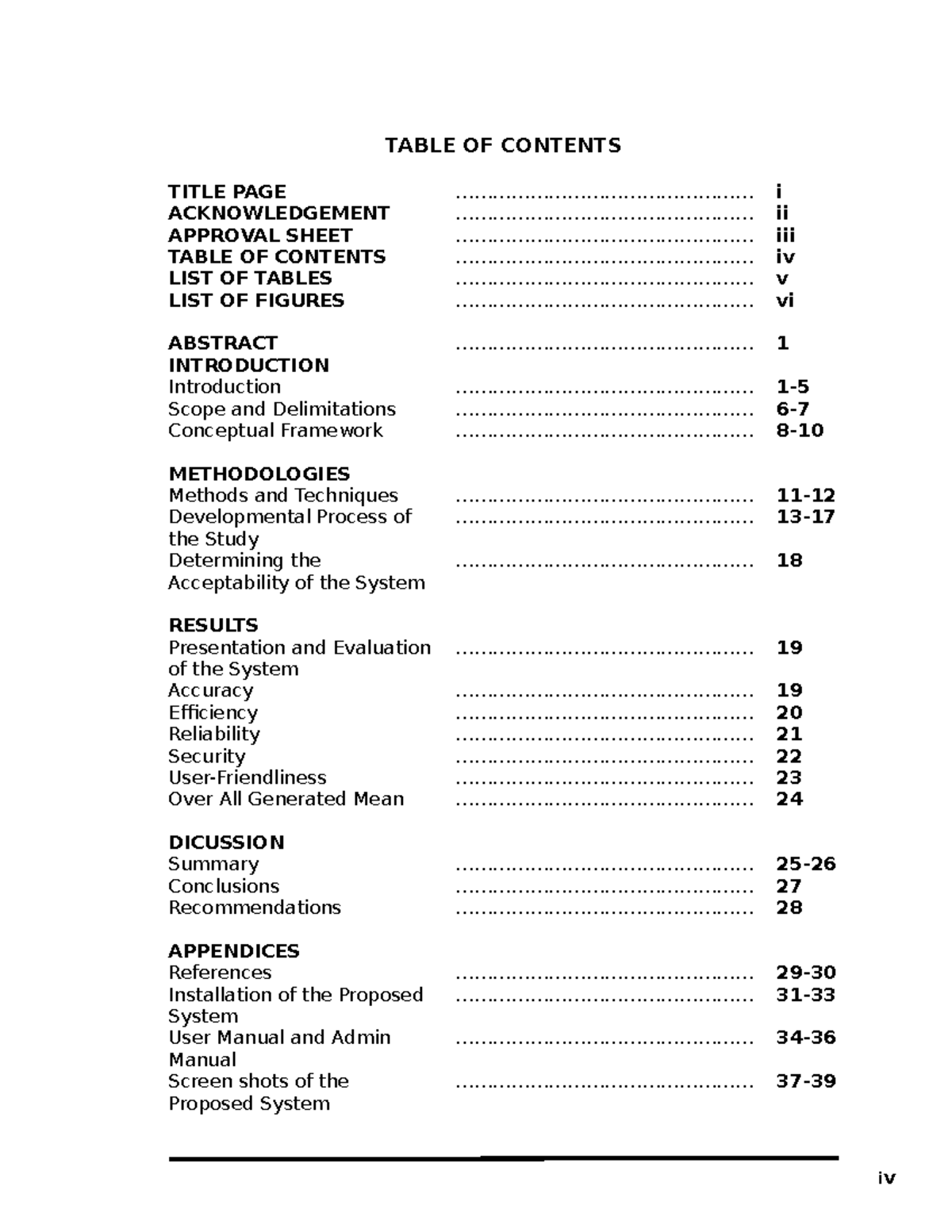 Table-OF- Cotents - Table of content - TABLE OF CONTENTS TITLE PAGE ...