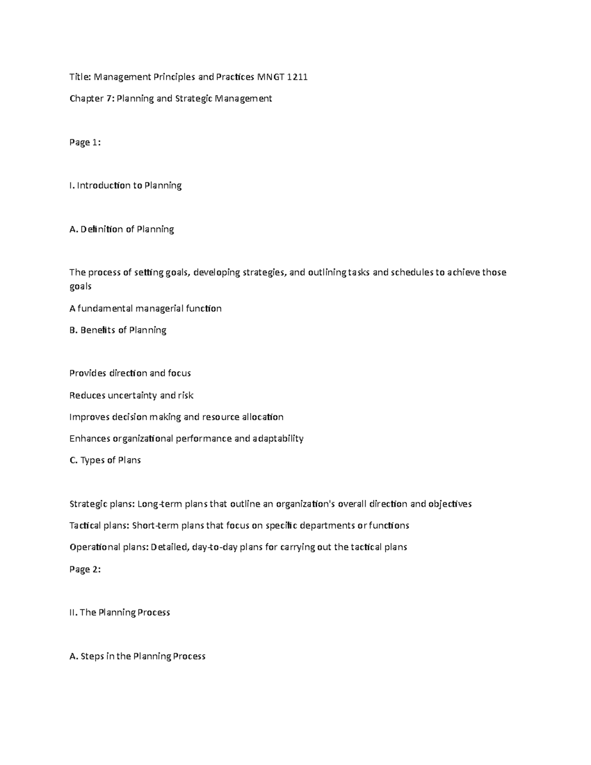 Management Principles and Practices MNGT 1211 Chapter 7 - Introduction ...