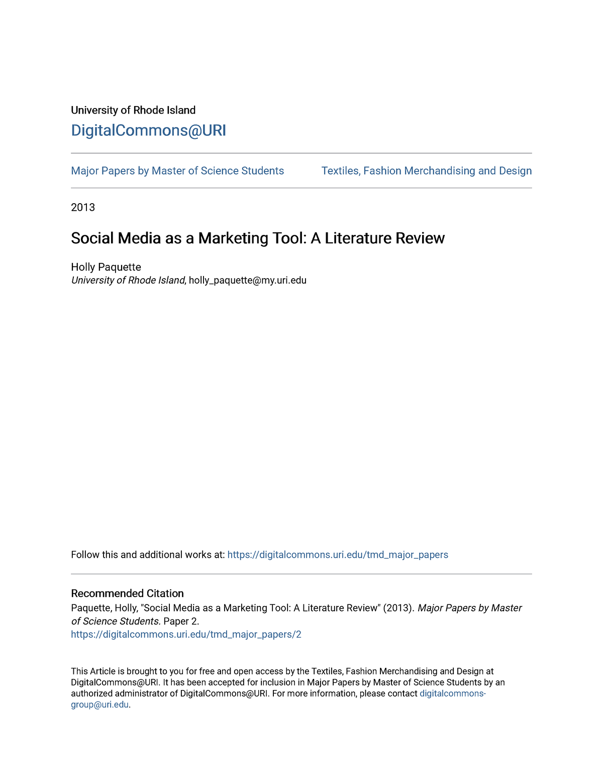 an overview of systematic literature reviews in social media marketing