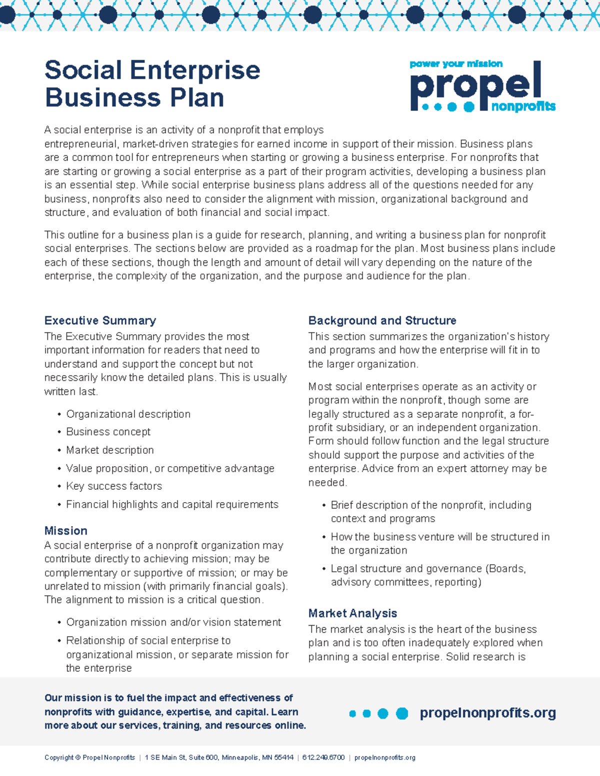 Social Enterprise Business Plan Template - Our Mission Is To Fuel The ...