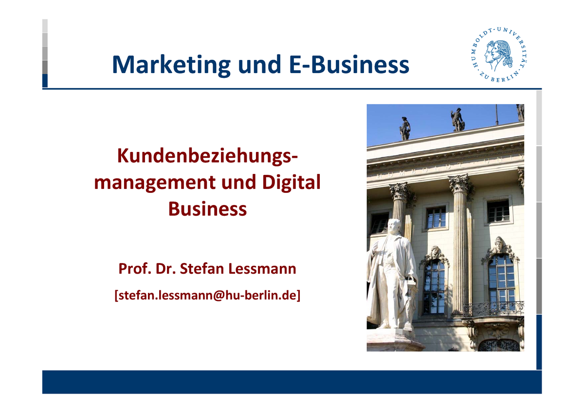 Meb Ebusiness - Marketing Und E‐Business Kundenbeziehungs‐ Management ...