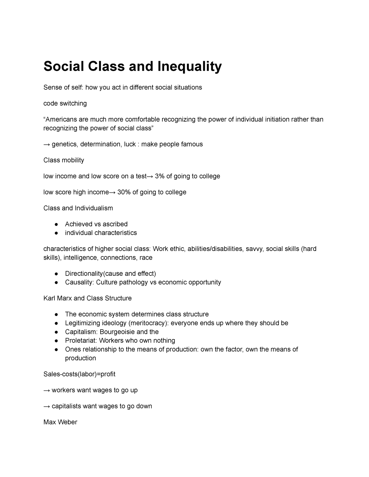 essay about social class and inequality