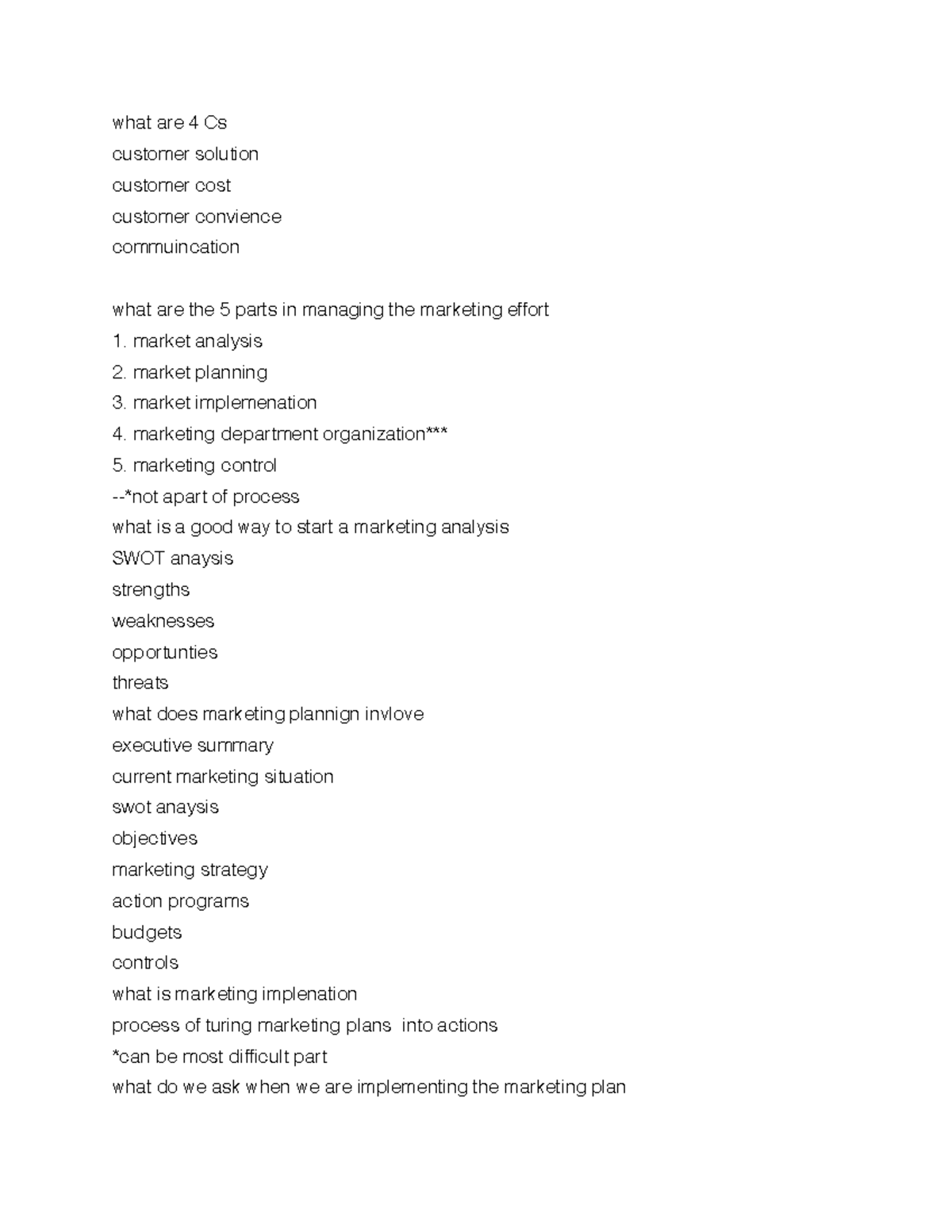 Ba303 ch2 4 - BA 303 ch2 study guide - what are 4 Cs customer solution ...