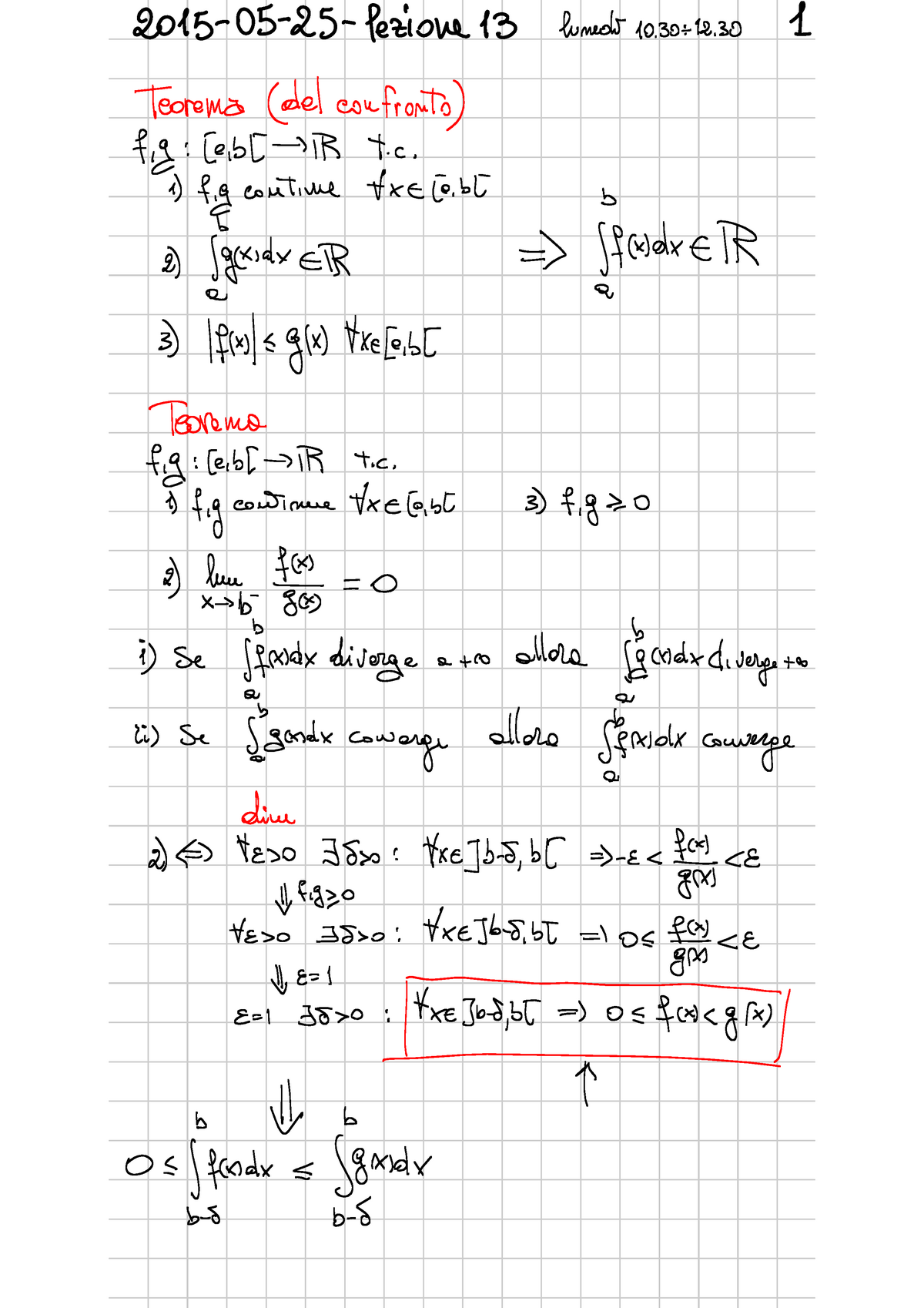 Appunti su integrali impropri - Analisi matematica 1 a.a. 2013/2014 - 121  Calcolo Integrale 30. - Studocu