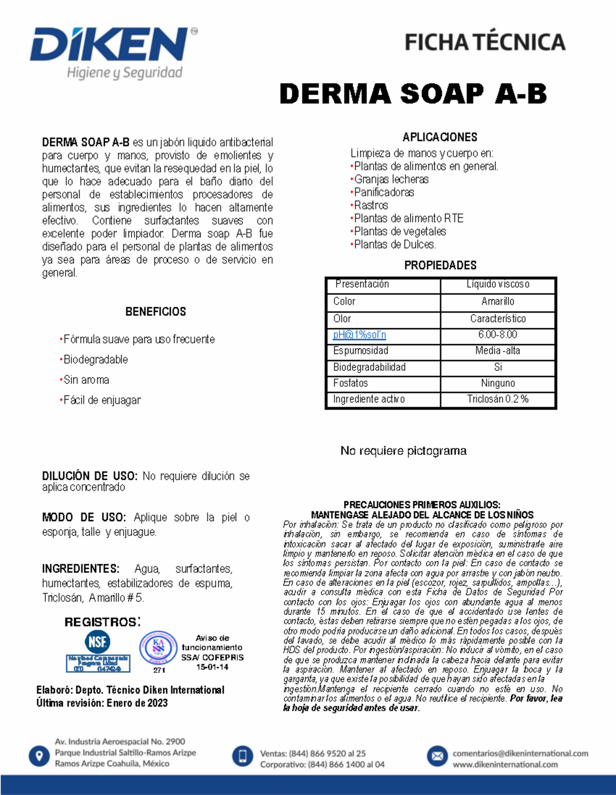 Derma Soap Ab Ficha Tecnica Derma Soap A B Limpieza De Manos Y