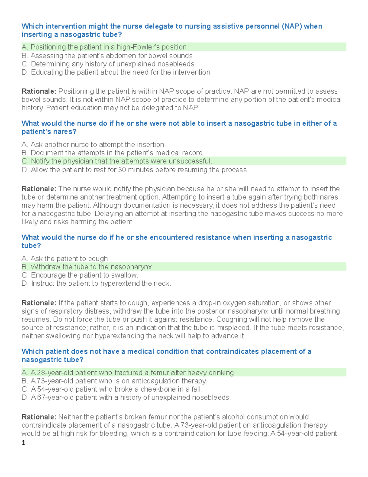 Lab Qs Essentials Collection part 1 PNUR2325 Conestoga College