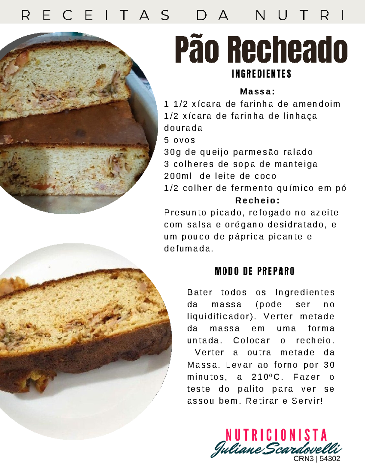 Receitas para Plano Alimentar - Nutricionista - Massa: 1 1 / 2 x í c a ...