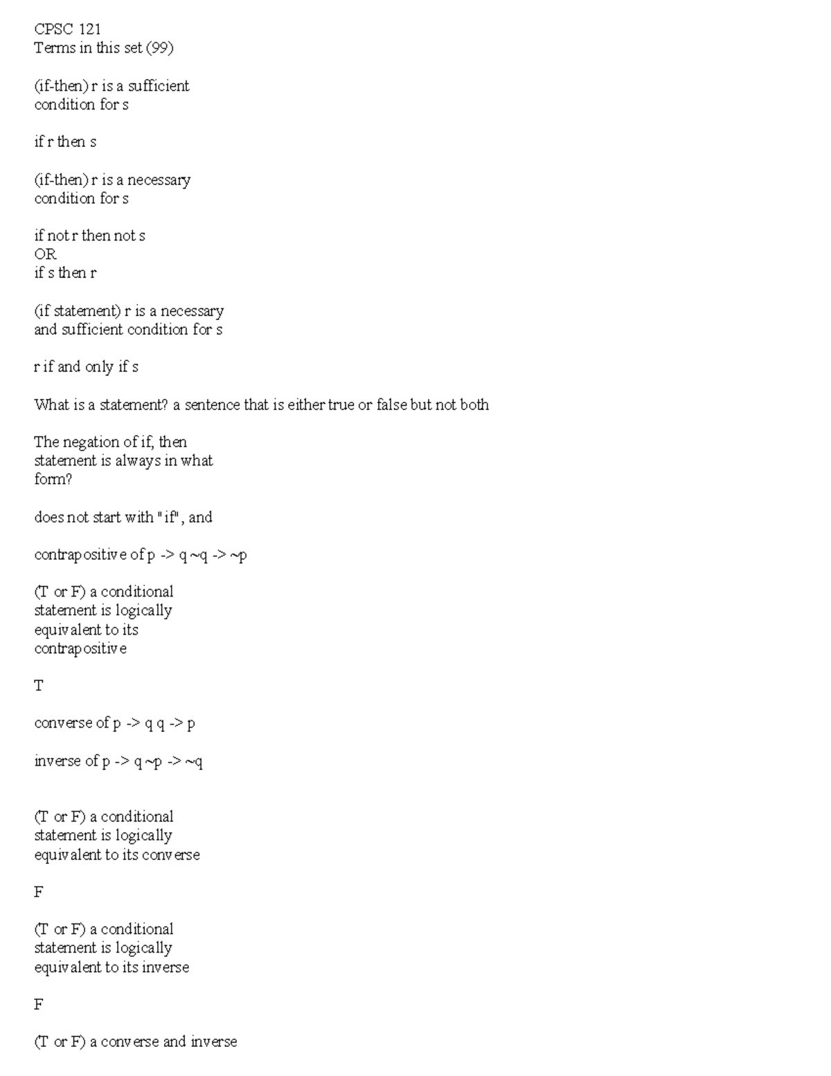 Computer Science Flashcard Terms What is a statement? a sentence that