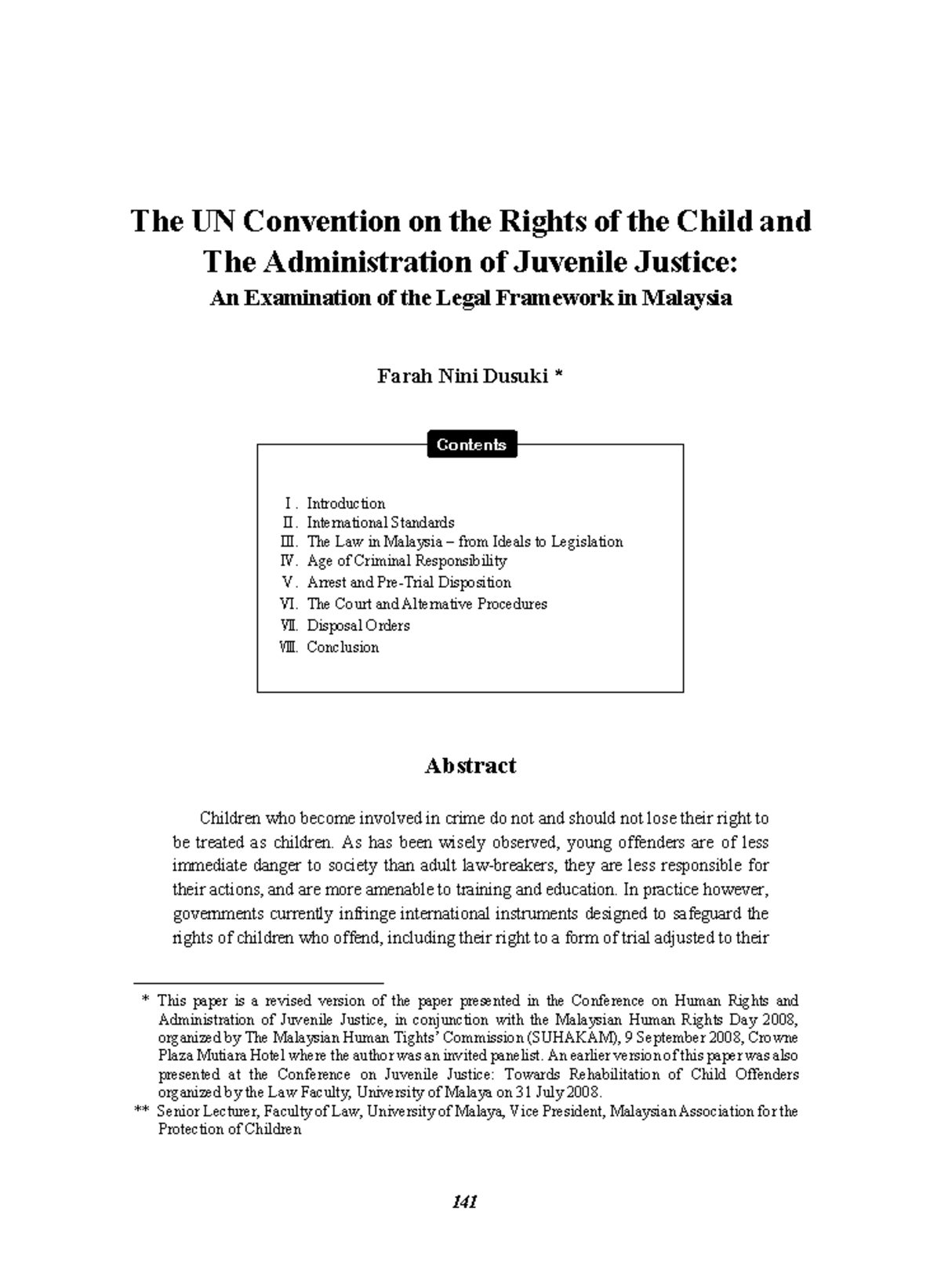 Child Law Article - The UN Convention on the Rights of the Child and ...