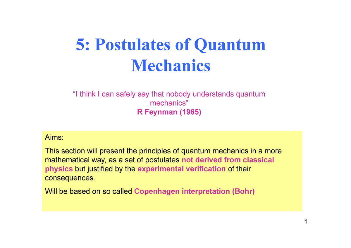 quantum mechanics assignment