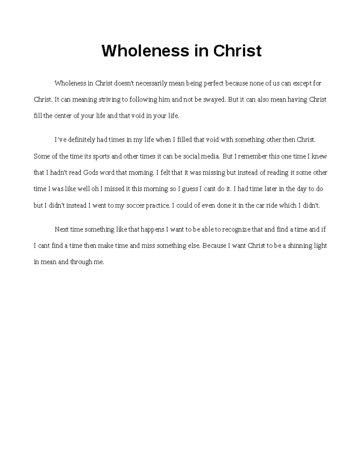 Wholeness in christ - Bible - Wholeness in Christ Wholeness in Christ ...