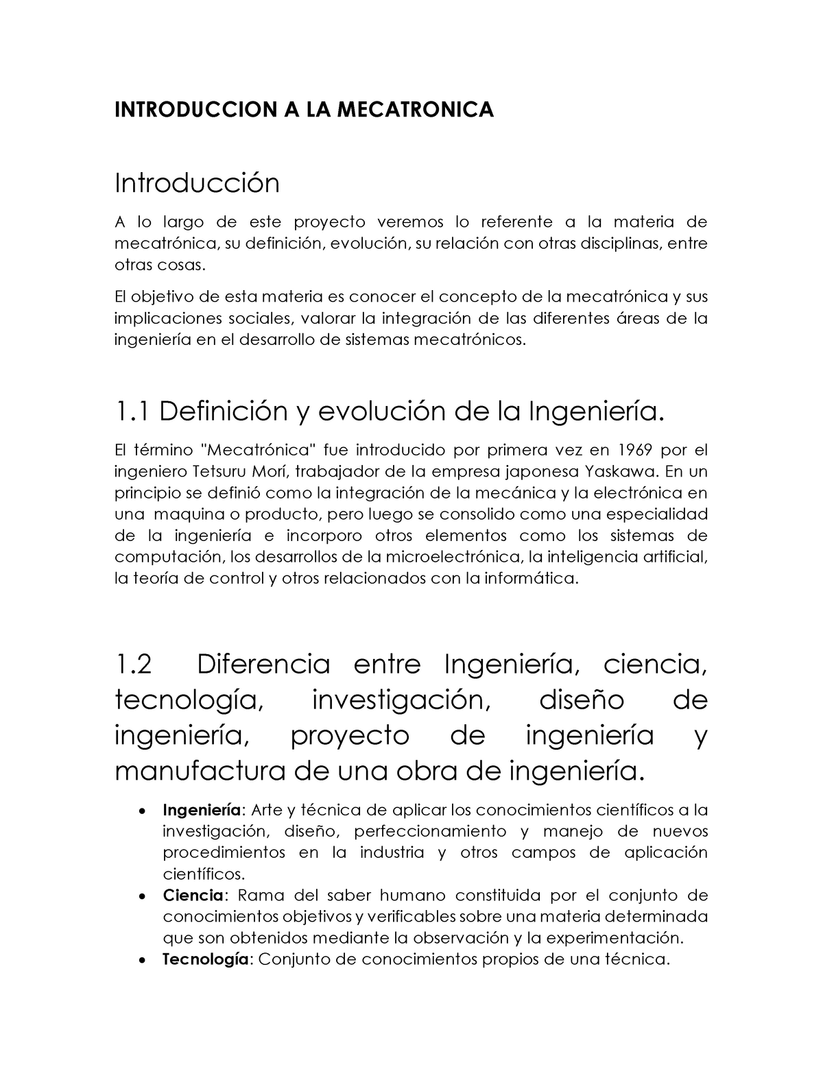 Introducción A La Mecatrónica - INTRODUCCION A LA MECATRONICA A Lo ...