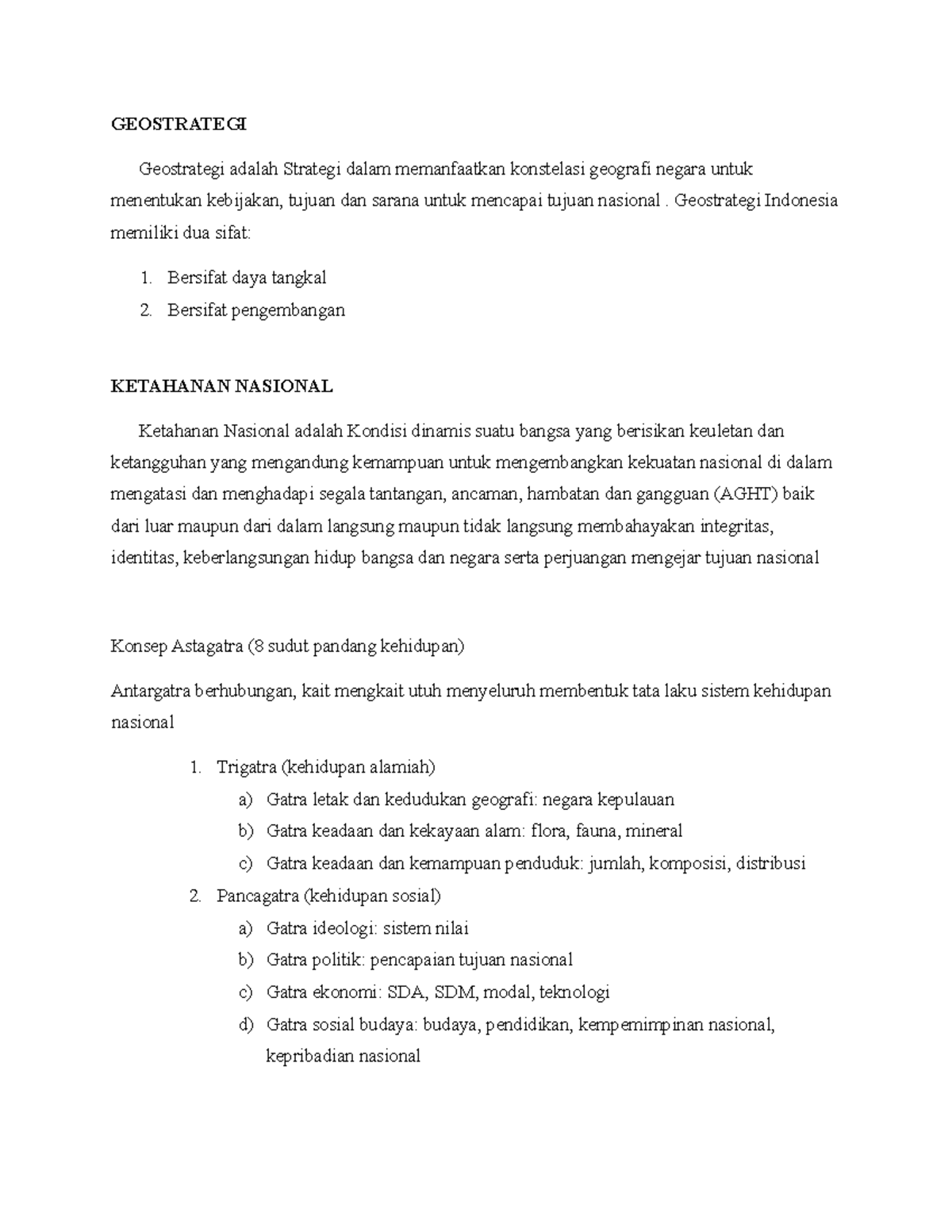 Ketahanan Nasional Dan Bela Negara - GEOSTRATEGI Geostrategi Adalah ...