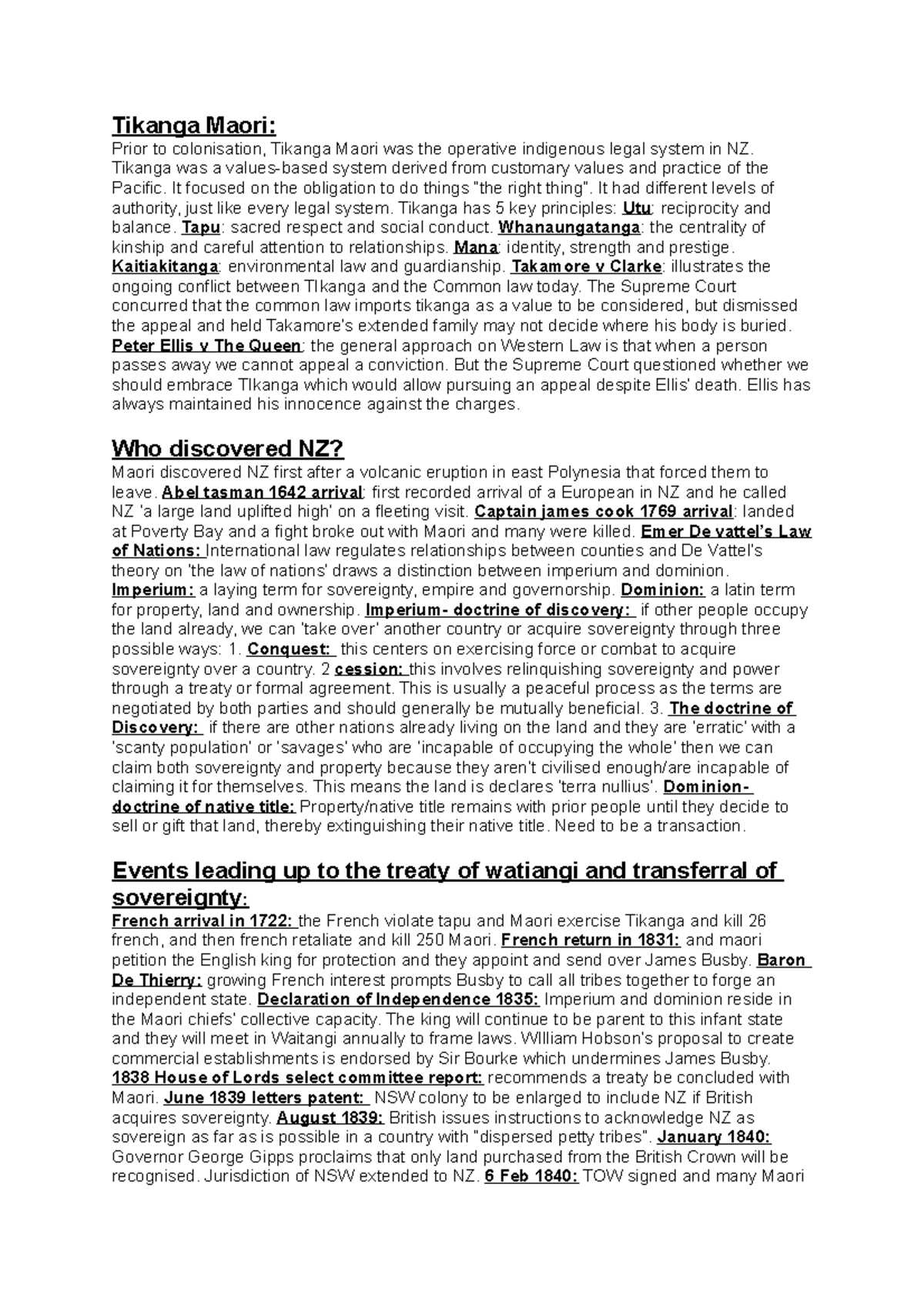 Tikanga Maori - Summaries - Tikanga Maori: Prior to colonisation ...