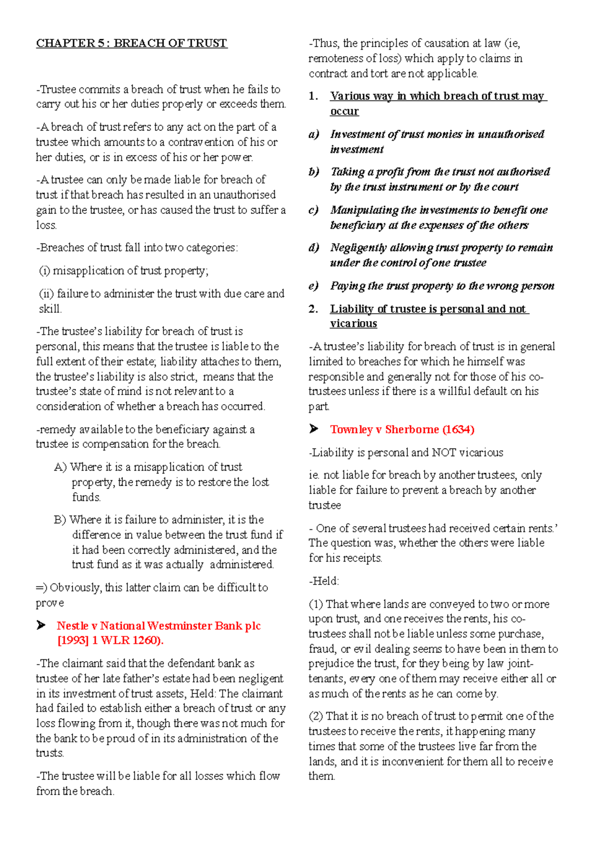 Chapter 5 (Breach of Trust) - CHAPTER 5 : BREACH OF TRUST -Trustee ...