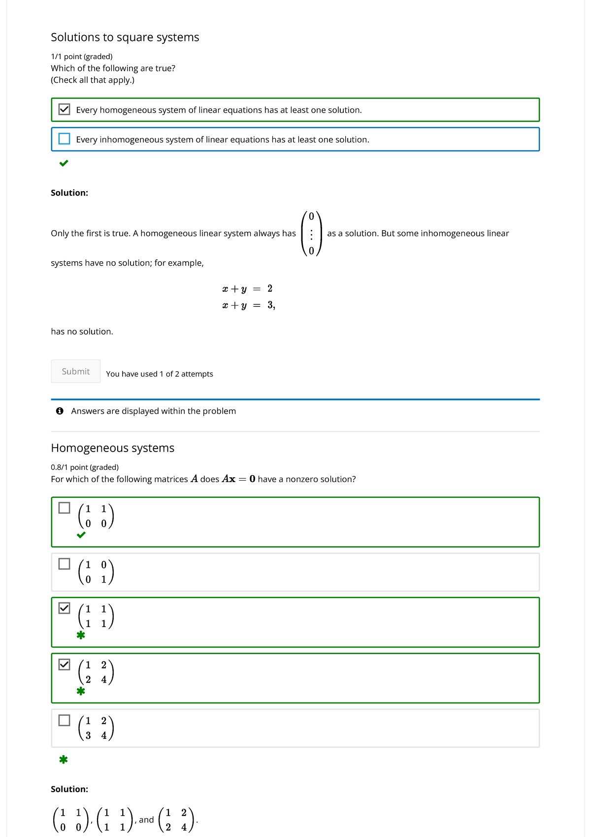 2A Part A Calculus MITx Residential 3 - Answers are displayed within ...