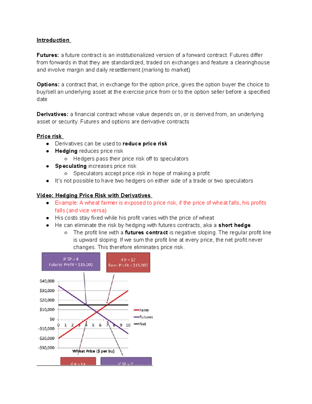 BU283 Futures Options - Lecture / textbook notes - Introduction Futures ...