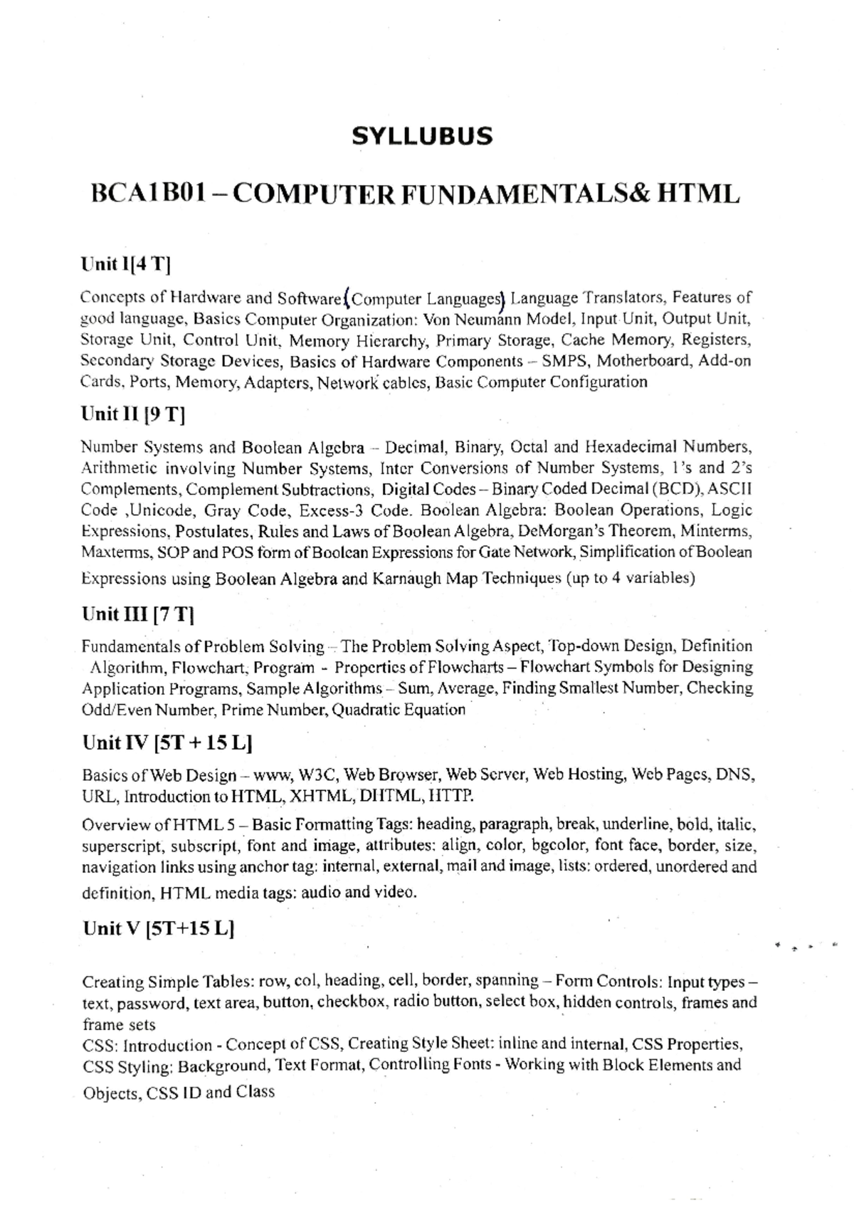 Cs Doc - Bsc Cs 1st Sem 1st Module Calicut University - Bsc. Computer ...