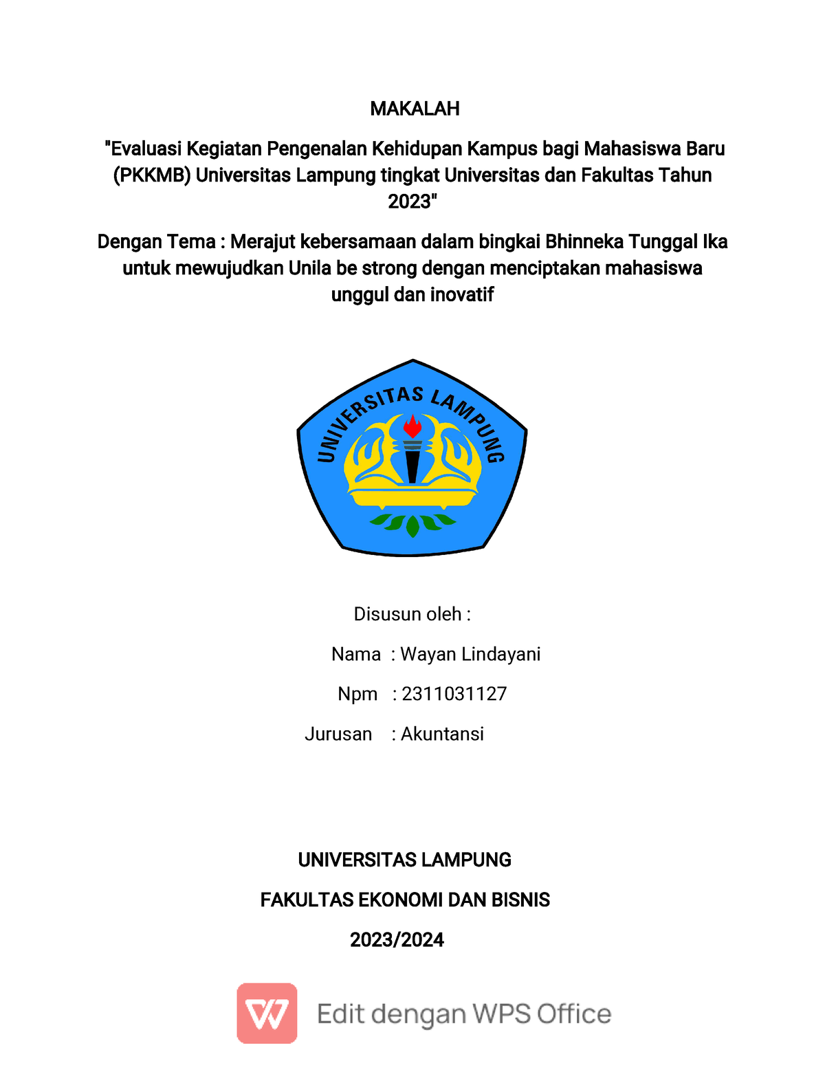 Makalah Evaluasi - MAKALAH "Evaluasi Kegiatan Pengenalan Kehidupan ...