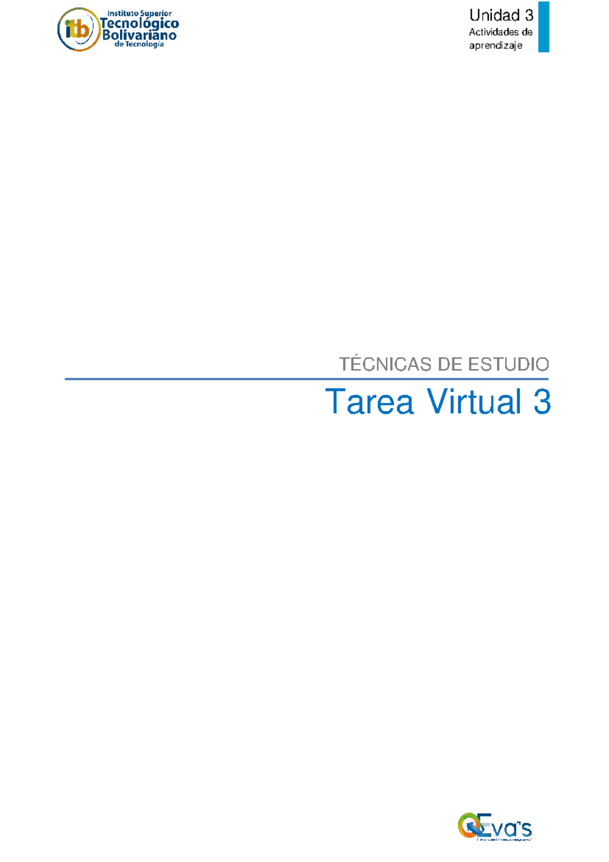 Tarea Virtual 3 Tecnicas De Estudios - Unidad 3 Actividades De ...