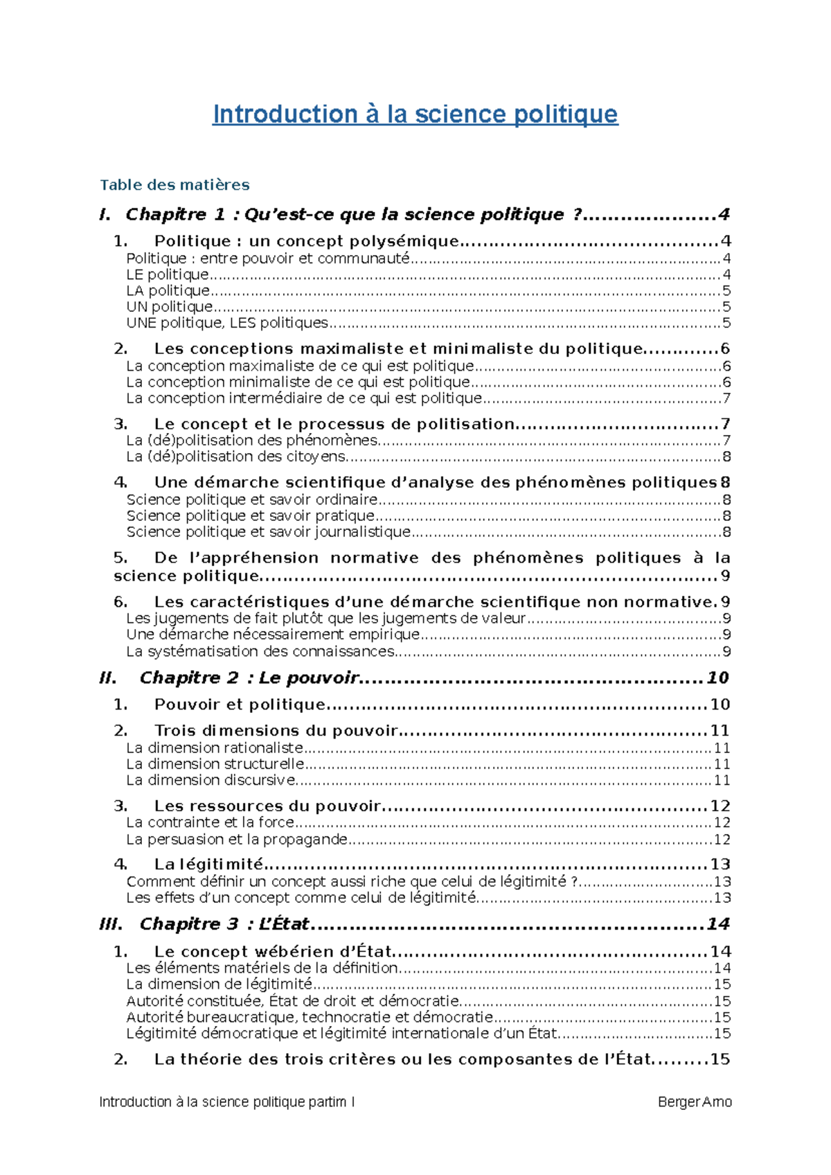 Science Po Partim I - Introduction à la science politique I. Chapitre 1 ...