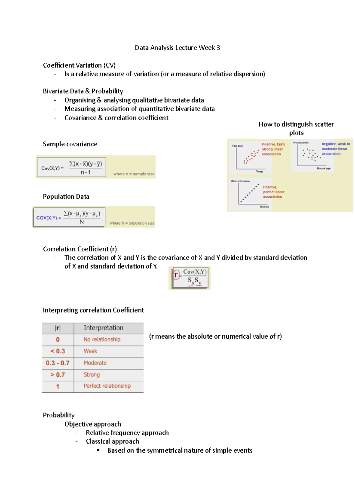 Data Analysis Lecture Week 3 - Interpreting correlation Coefficient (r ...
