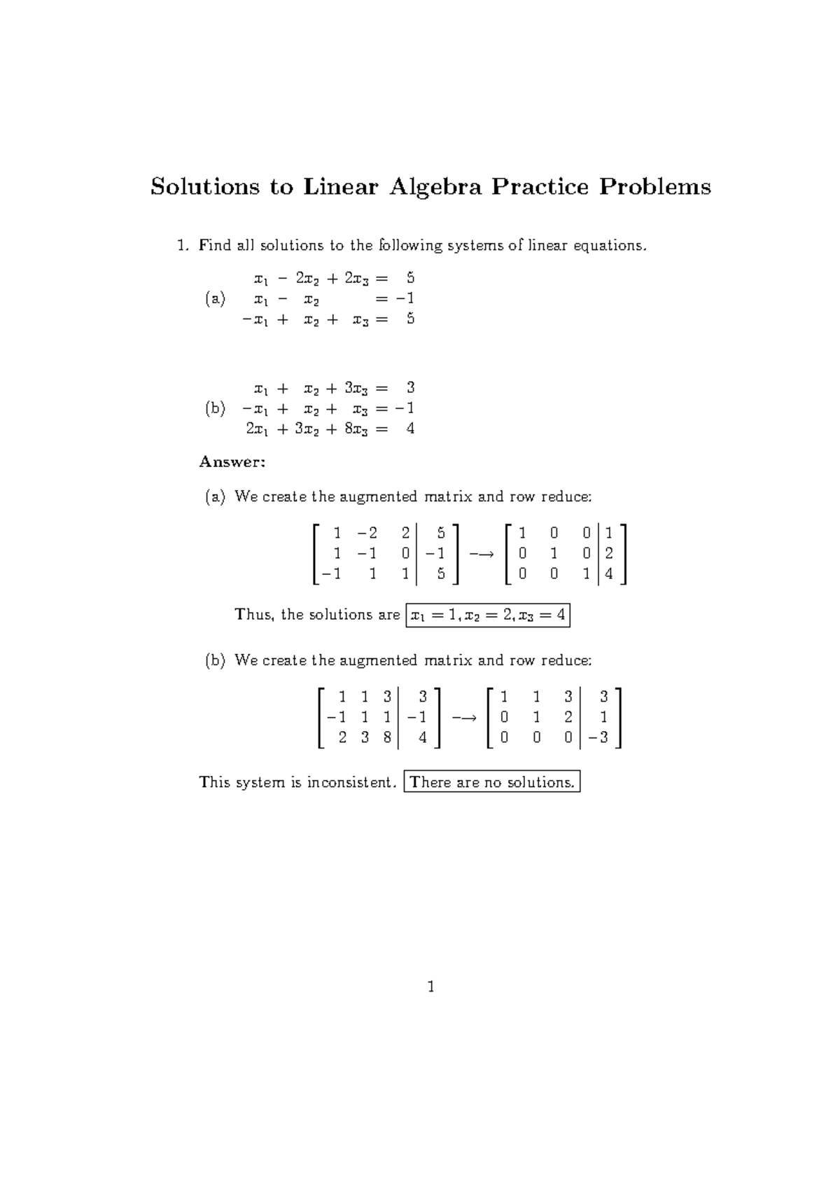 9 2019 01 0804 55 07 PM - Solutions to linear algebra practice problems ...
