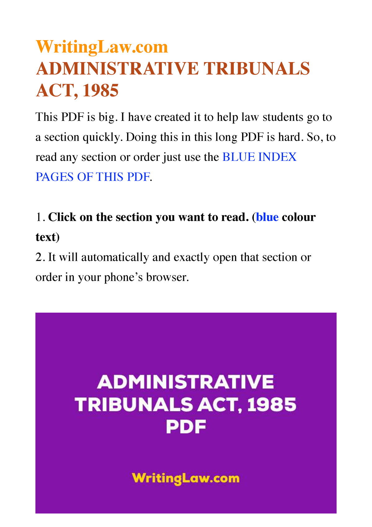 Administrative Tribunals Act, 1985 - WritingLaw ADMINISTRATIVE ...