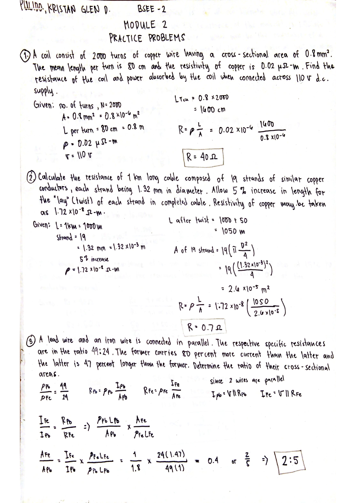 Pp3 - electrical circuits problems reference - BS Electrical ...