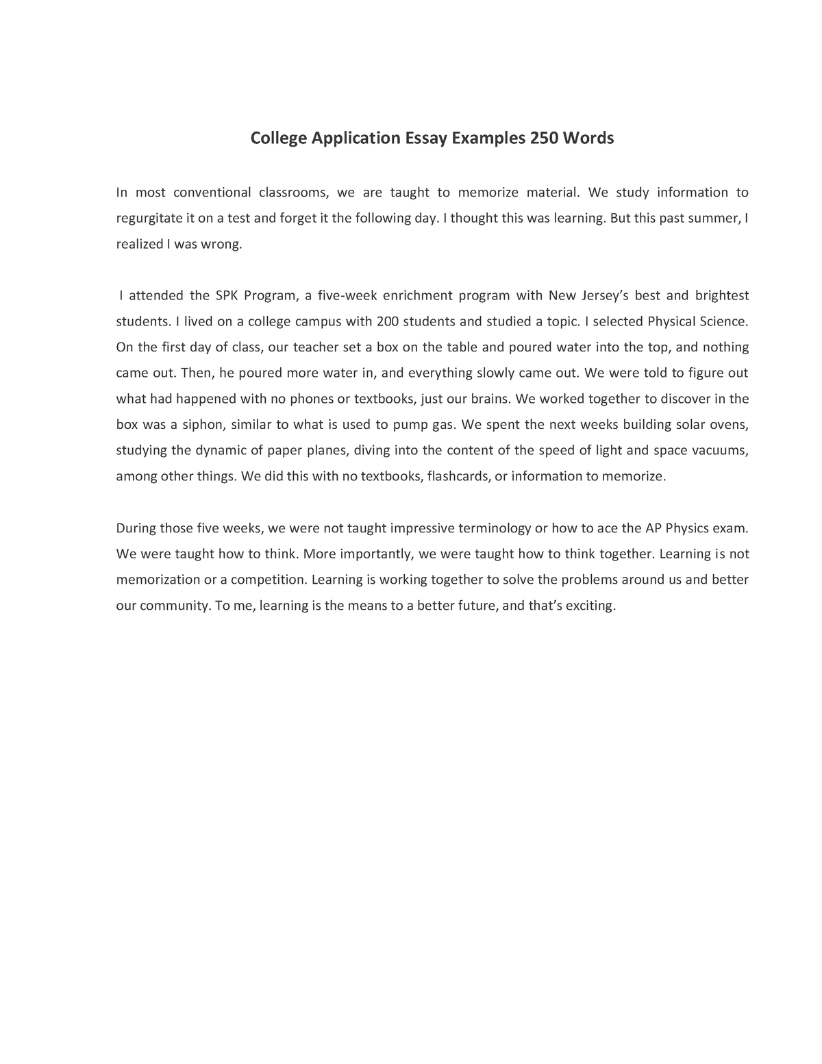 College Application Essay Example College Application Essay Examples 