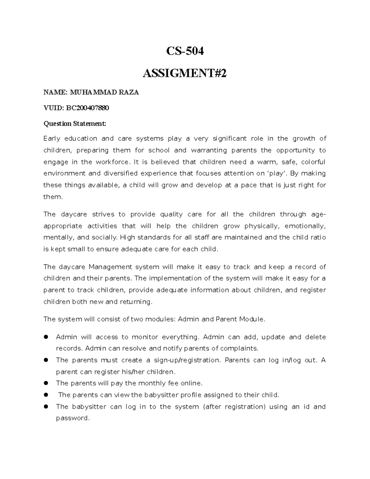 CS504 bc2004 07880 M Information Technology VU Studocu