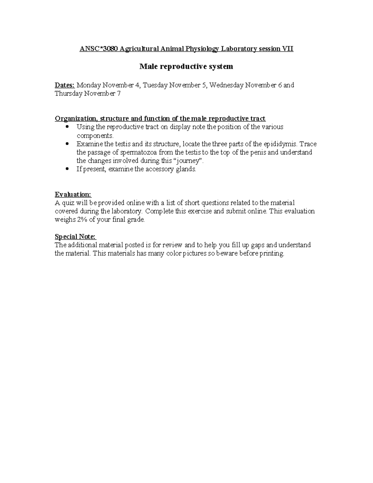 Lab+7+overview+(male+repro) - ANSC*3080 Agricultural Animal Physiology ...
