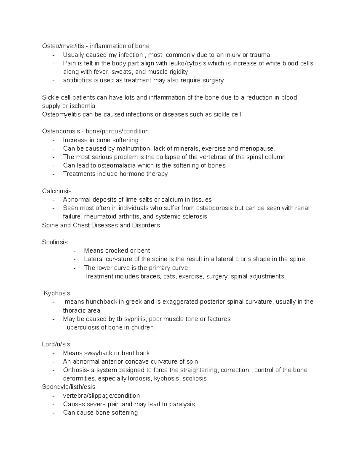 Lecture Muscloskeletal System 2 - Osteo/myel/itis - inflammation of ...