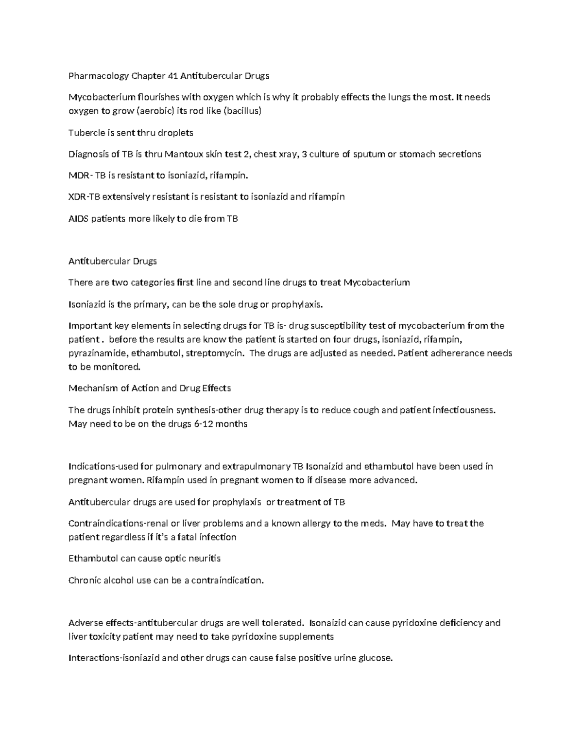 Pharmacology Chapter 41 Antitubercular Drugs - It Needs Oxygen To Grow ...