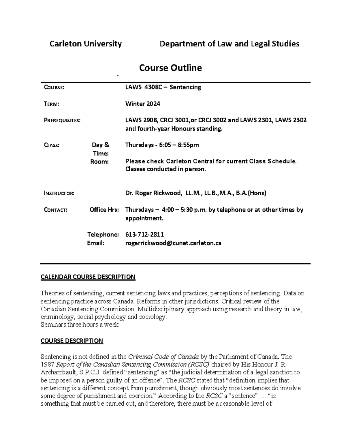 Course Outline LAWS 4308C Sentencing Winter 2024 Carleton University   Thumb 1200 1553 