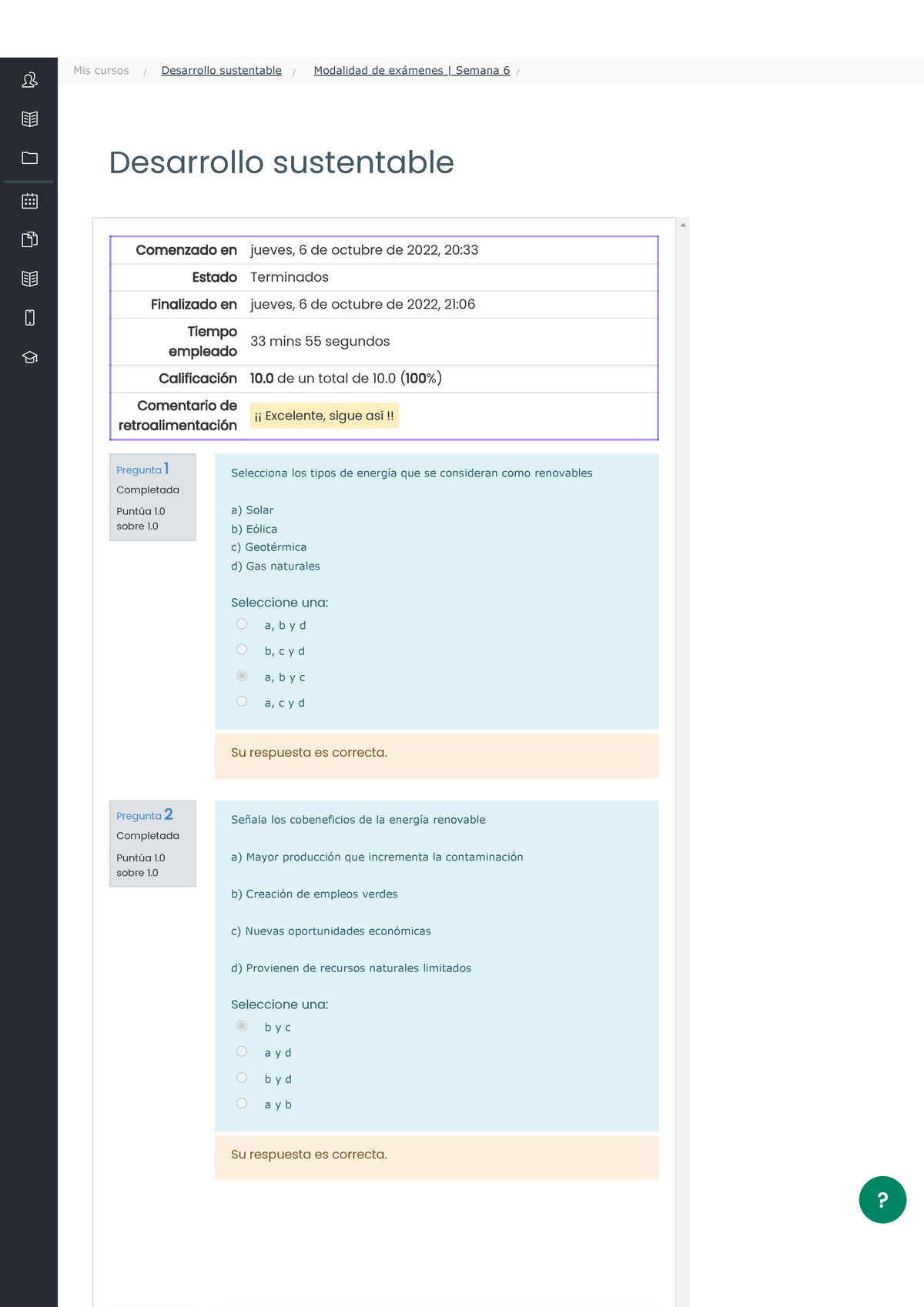 Modalidad De Exámenes Semana 6 - Desarrollo Sustentable Pregunta 1 ...