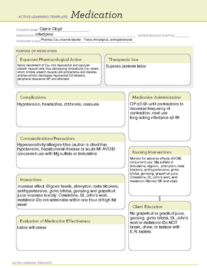 OB Medication Phenergan - ACTIVE LEARNING TEMPLATES Medication STUDENT ...