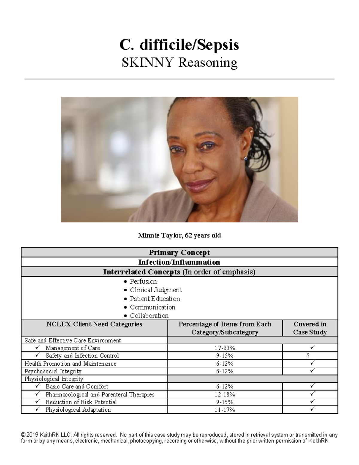 C.Diff case study for Rn 42 - © 2019 KeithRN LLC. All rights reserved ...