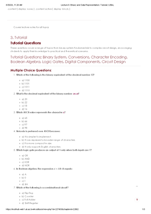 Tutorial 1-6 Answers - USE FOR STUDYING CSI 161 - Tutorial 1 Section A ...