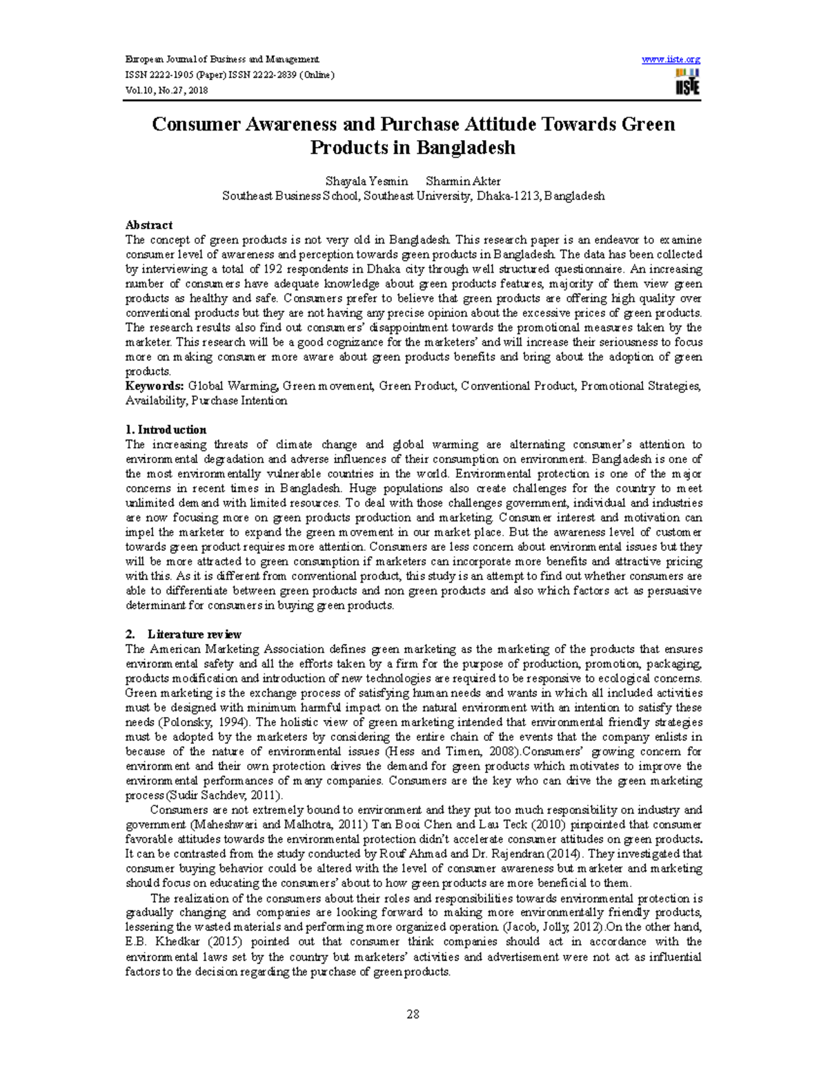 Attitude of people towards green products - ISSN 2222-1905 (Paper) ISSN ...