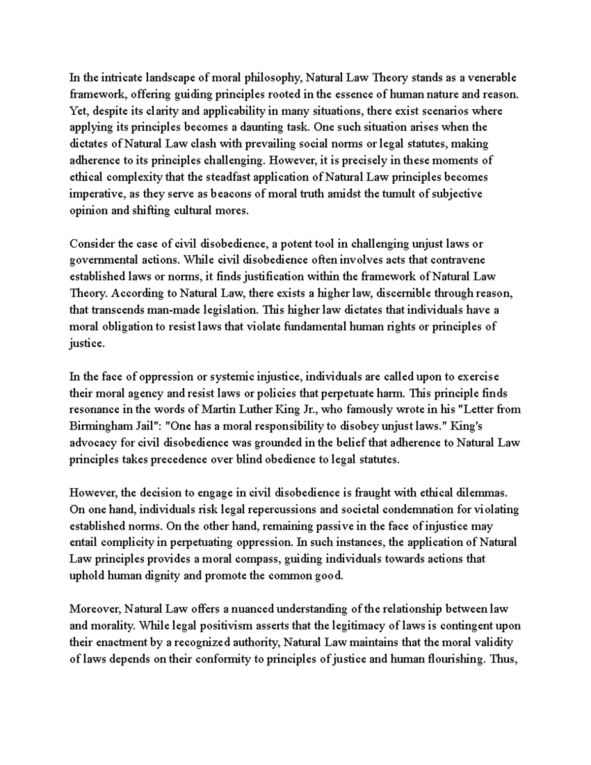 Upholding Natural Law in Ethical Complexity A Case Study - In the ...